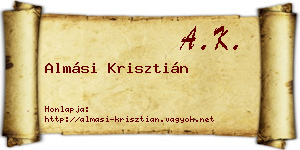 Almási Krisztián névjegykártya